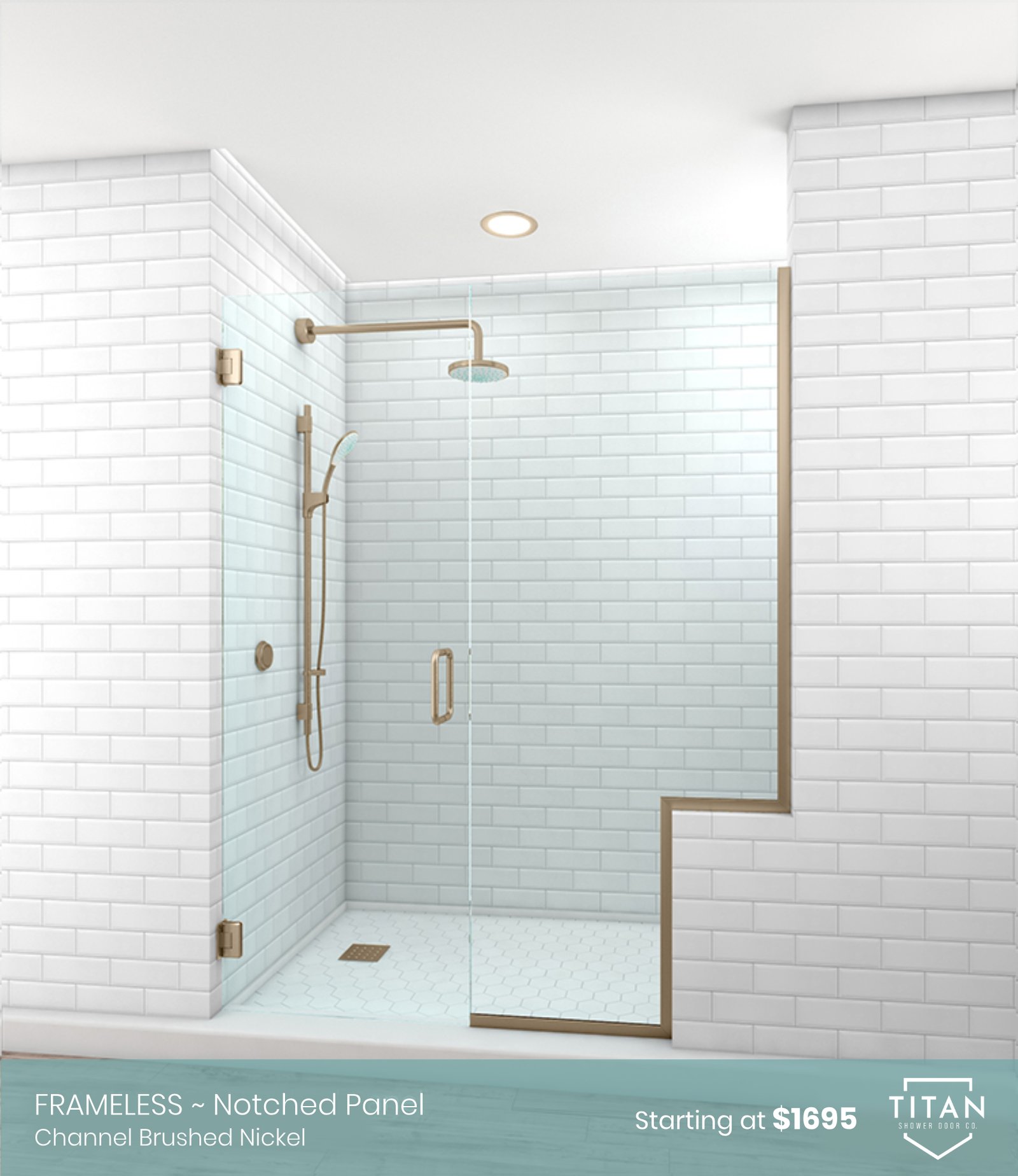 Single Door, Notched, Brushed Nickel
